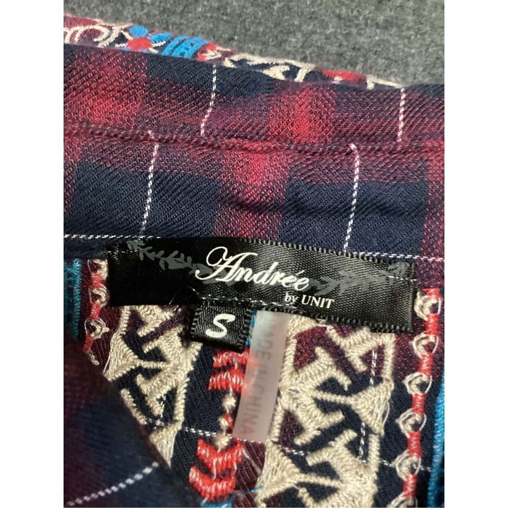 Embroidery Andree Plaid Button Down Top Size: S - Picture 7 of 7